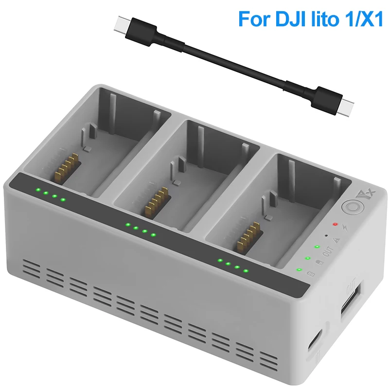 Drone Charging Hub - شاحن ذكي رقمي سريع لبطاريتين من