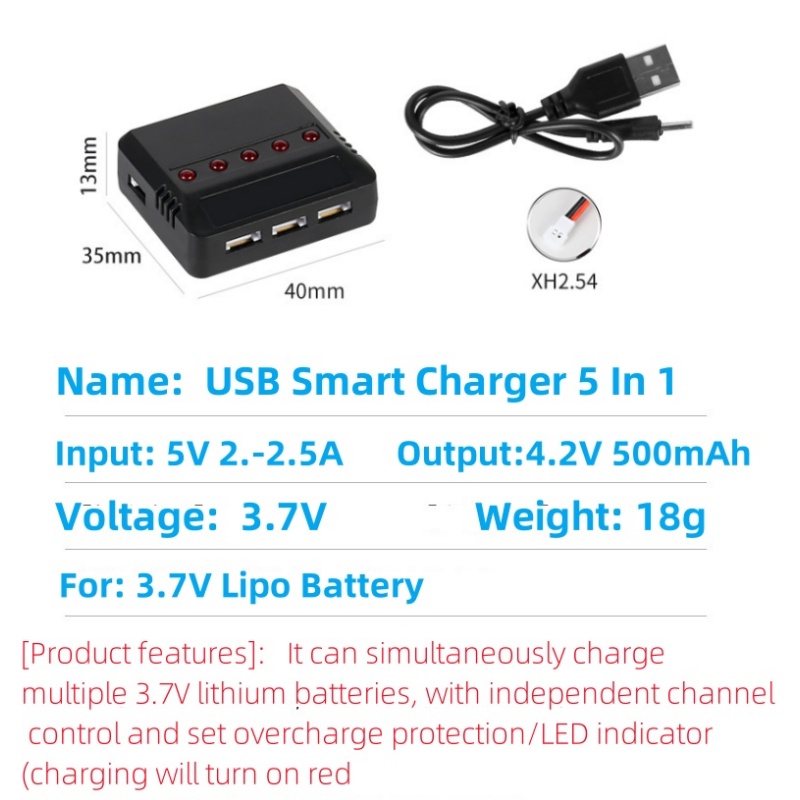 Syma X5HW X5HC X5C X5SW 3.7 فو - مراجعة Drone Battery Adapter وسعره