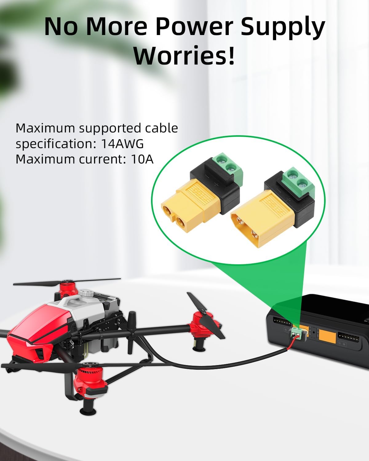 موصل محول XT60 ثنائي الأطراف ب - مراجعة Drone Solar Charger وسعره